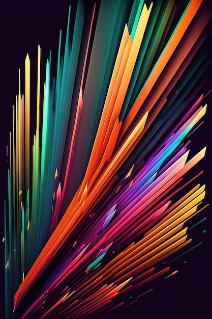 Abstract colorful lines background with depth and vibrant colors