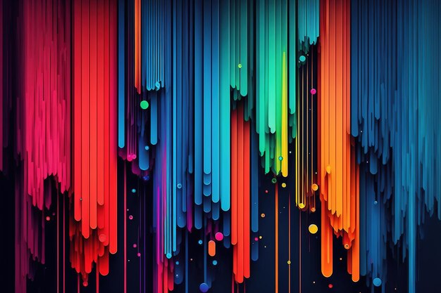 Abstract colorful lines background with depth and vibrant colors