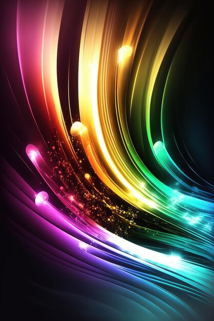 Abstract colorful lines background with depth and vibrant colors