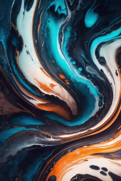 Abstract colorful liquid swirls and waves background