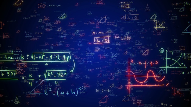 Foto sfondo astratto colorato formula matematica