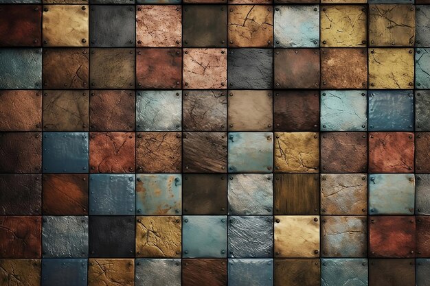 Abstract colorful metal tile background