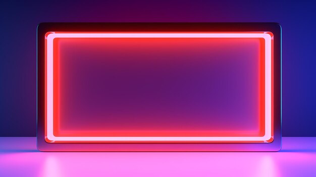 Abstract colorful neon background with square 3d render