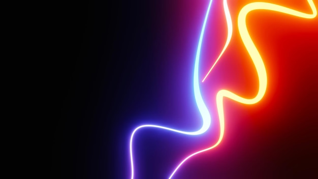Абстрактный красочный неоновый светящийся световой фон Скоростной свет с подсветкой Флуоресцентный на темной сцене Пышная движущаяся форма линии 3D рендеринг