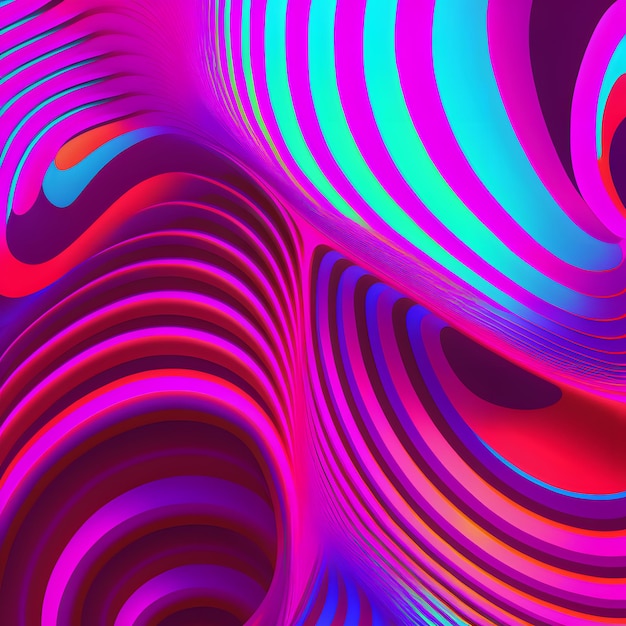 Abstract colorful neon lines background neural network generated art