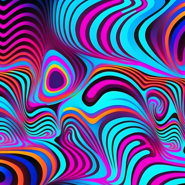 Abstract colorful neon lines background neural network generated art