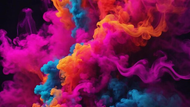 Abstract colorful neon smoke background