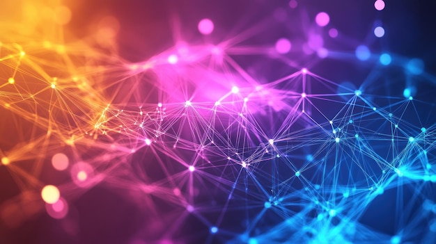 Abstract Colorful Network Connection