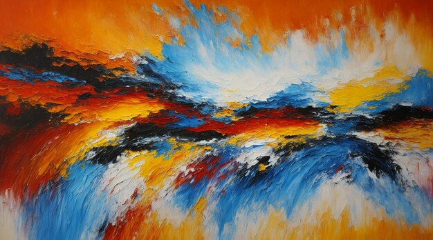 Abstract colorful oil painting design on canvas