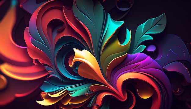 Abstract colorful organic wallpaper background dimension look Generative AI