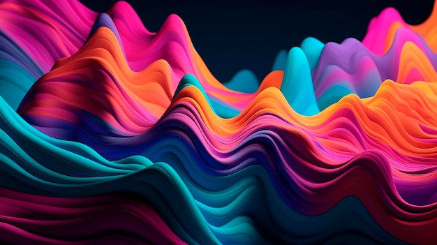 Abstract colorful paint flow Wave liquid shape Background with flowing gradient Generative AI