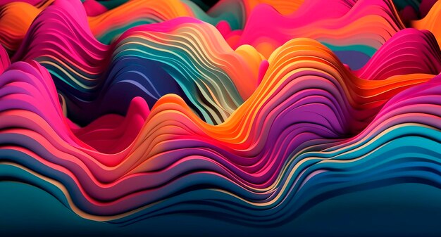 Abstract colorful paint flow Wave liquid shape Dynamic mixture of acrylic paints Generative AI