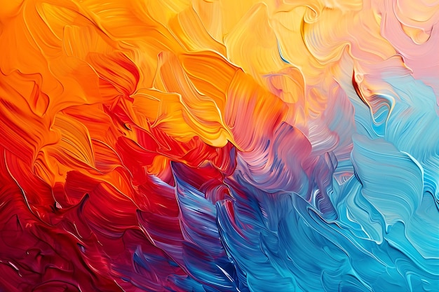Abstract Colorful Paint Swirls and Waves Background