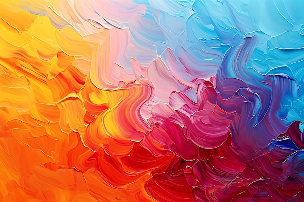 Abstract Colorful Paint Swirls and Waves Background