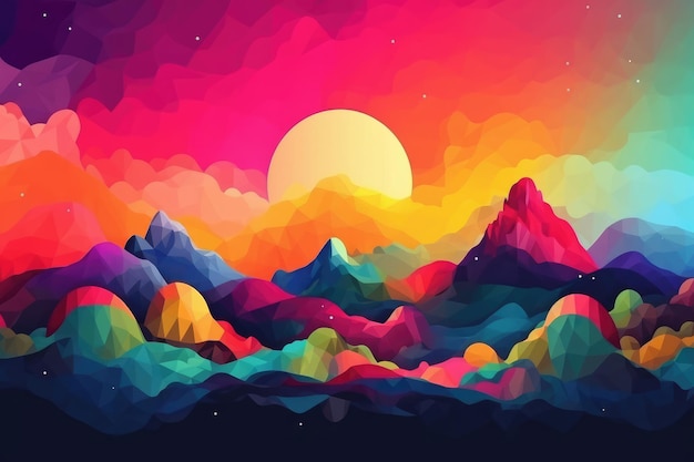 Abstract colorful panorama background wallpaper