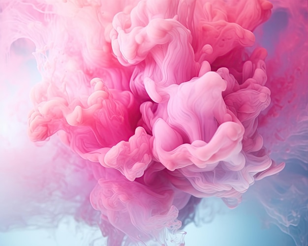 Abstract colorful pastel color cloud background colorful ink diffusion in water generative ai