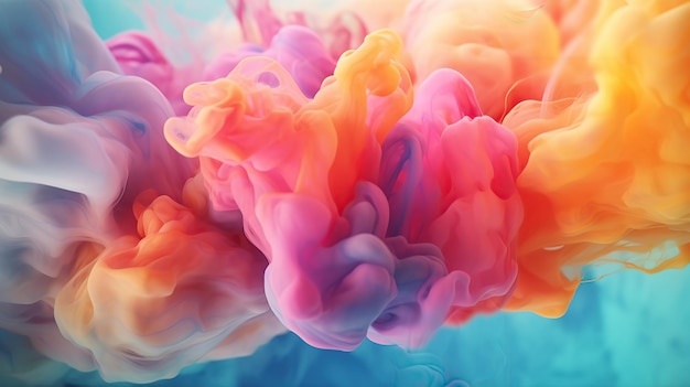Foto astratto sfondo nuvola di colore pastello colorato diffusione di inchiostro colorato in acqua ia generativa