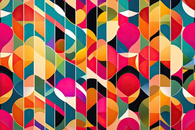 Abstract Colorful Pattern Background 70s 80s Design Generative AI