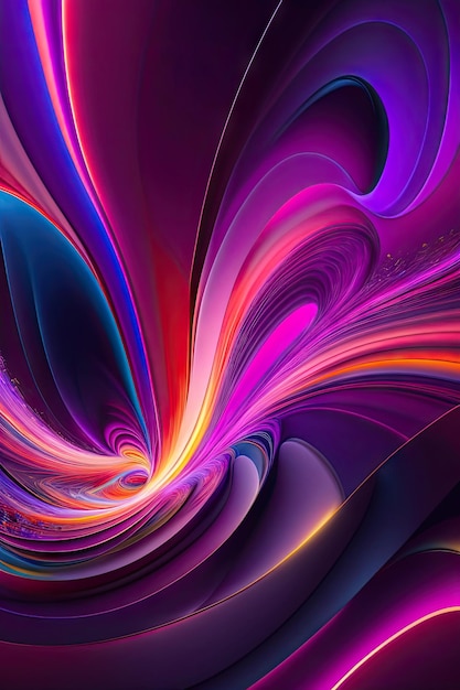 Абстрактные красочные фиолетовые огненные формы Фэнтезийный светлый фон Цифровое фрактальное искусство