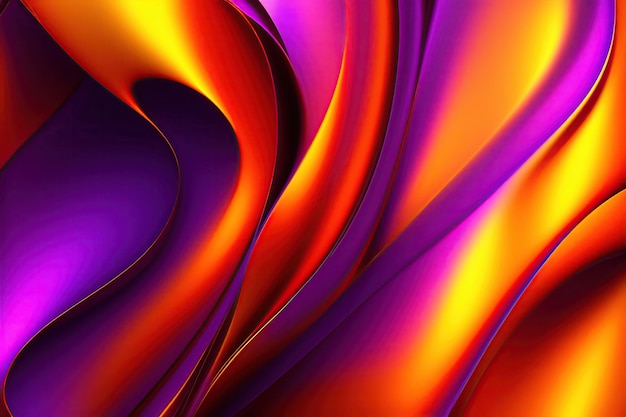 Abstract colorful purple orange and yellow shapes Fantasy light background Digital fractal art