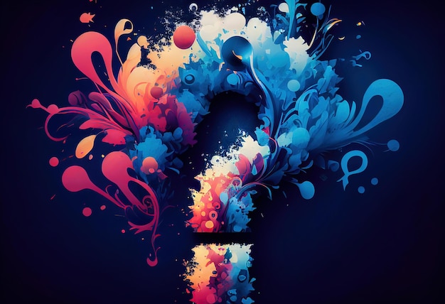 Abstract Colorful Question Mark Background Generative AI