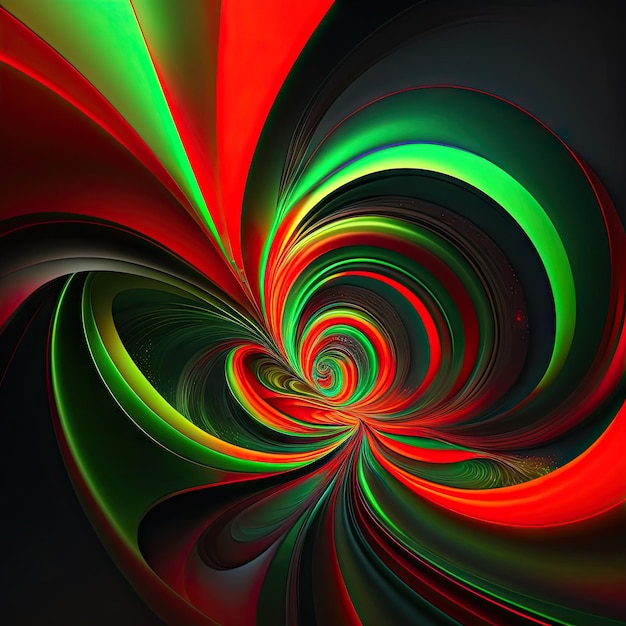 Abstract colorful red and green fiery shapes Fantasy light background Festive wallpaper