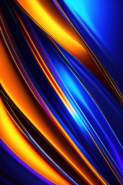 Abstract colorful shiny blue lines on darkblue background festive background digital fractal art