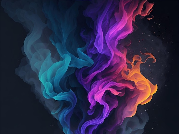 Abstract colorful smoke on background