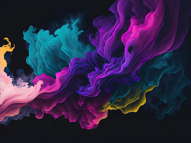 Abstract colorful smoke on background