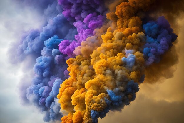 Abstract colorful smoke cloud in the air generative art by AI