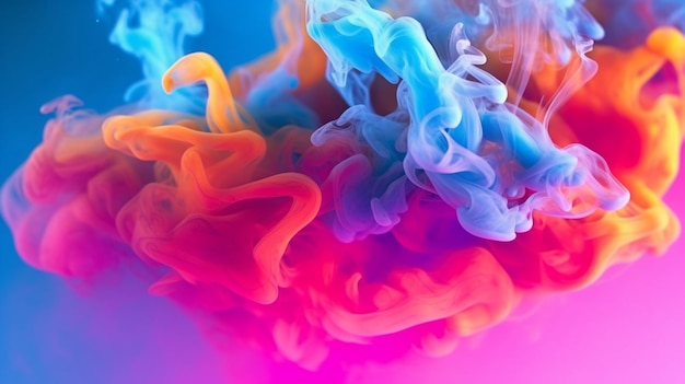 Photo abstract colorful of smoke design