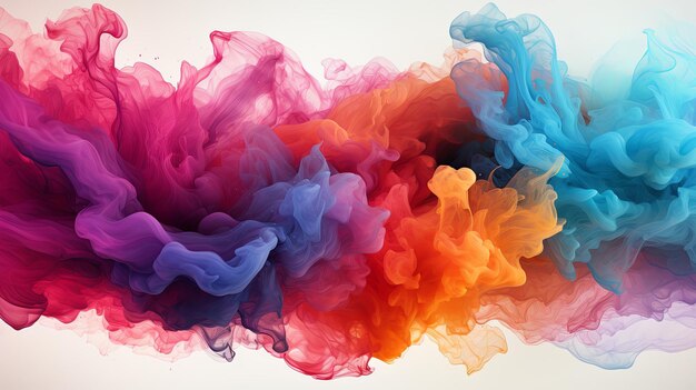 Abstract colorful smoke ink splatter background or Colorful watercolor powder explosion