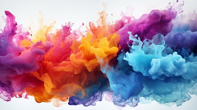 Abstract colorful smoke ink splatter background or Colorful watercolor powder explosion