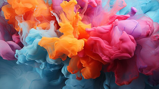 Abstract colorful smoke ink splatter background or Colorful watercolor powder explosion