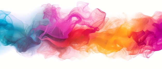 Abstract colorful smoke on white background Generative AI