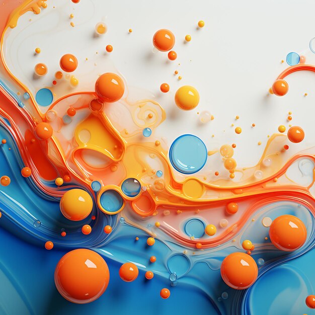 Abstract colorful soft drink bubble splash effect