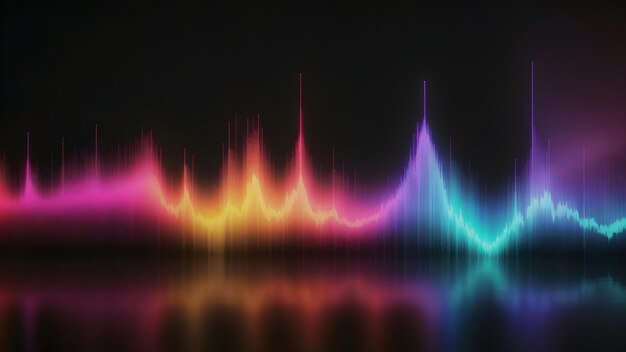 Photo abstract colorful sound wave on black background music equalizer concept