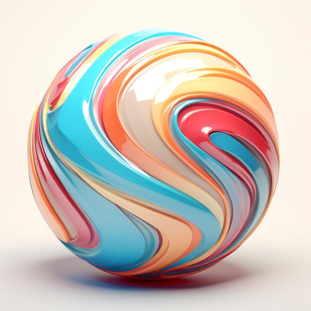 Abstract colorful sphere 3d render