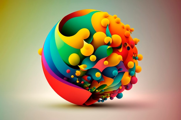 An abstract colorful sphere digital illustration design concept