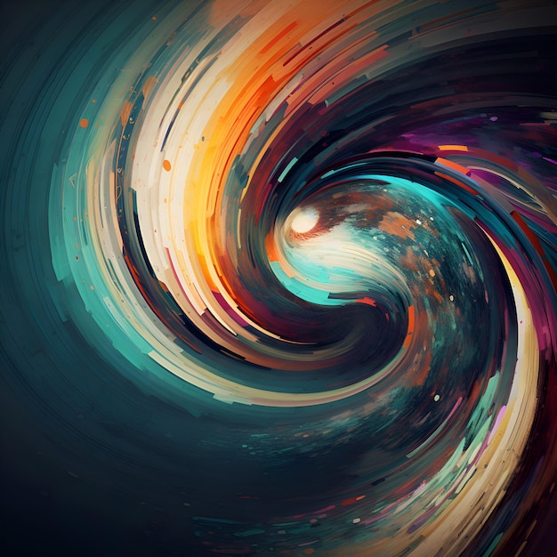 abstract colorful spiral on a dark background computer generated illustration