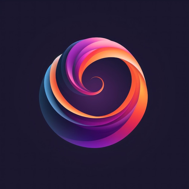 Abstract colorful spiral on dark background