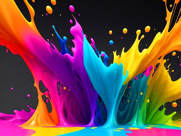 abstract colorful splash 3d background generative ai background unique and Gorgeous design