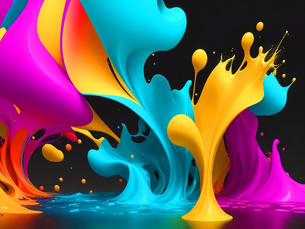 Abstract colorful splash 3d background generative ai background unique and gorgeous design