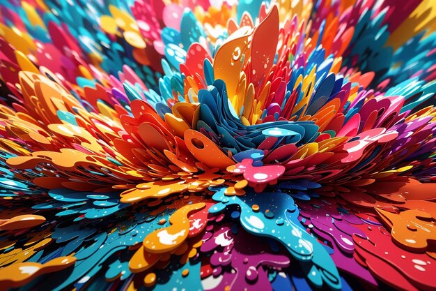 Foto abstract colorful splash 3d background generative ai background