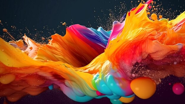 Abstract colorful splash 3d background