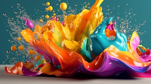 abstract colorful splash 3d background