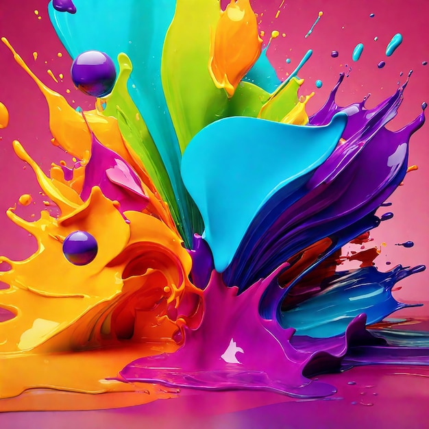 Photo abstract_colorful_splash_3d_background