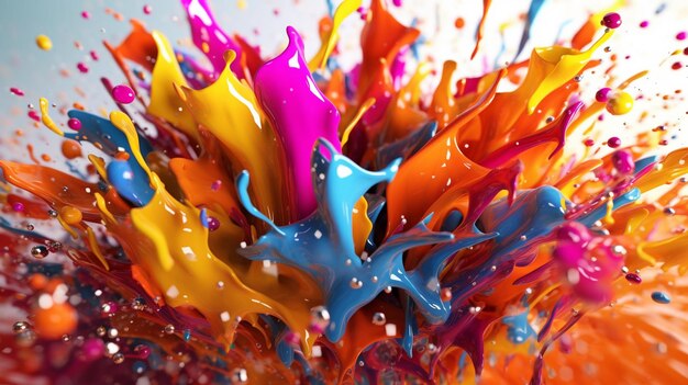 Abstract colorful splash 3d background