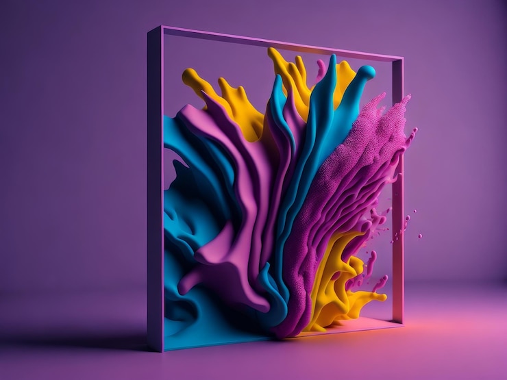 Photo abstract colorful splattered paint out of frame ai generated