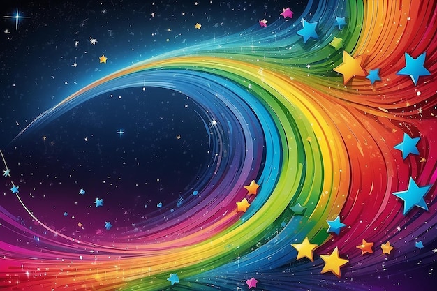 Photo abstract colorful starry rainbow background